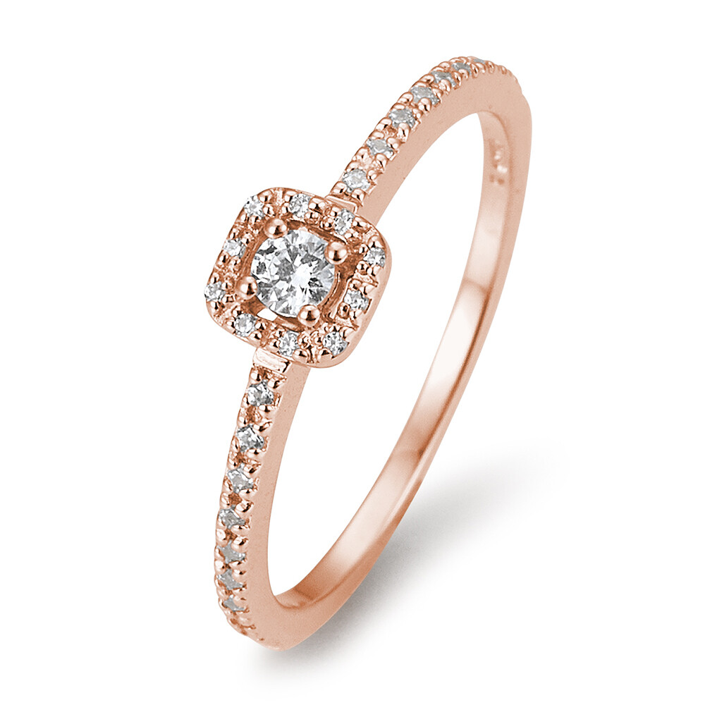 Fantasy Pavé Eckig Ring Rotgold Brillant Breuning 41/05802