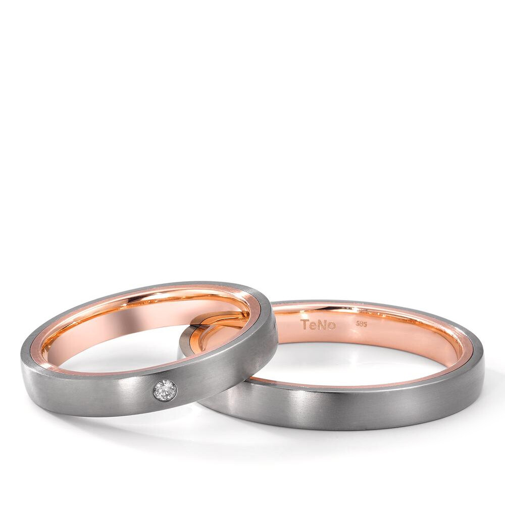 Empiric Love Eheringe aus Rotgold 585 & Titan TeNo 52658