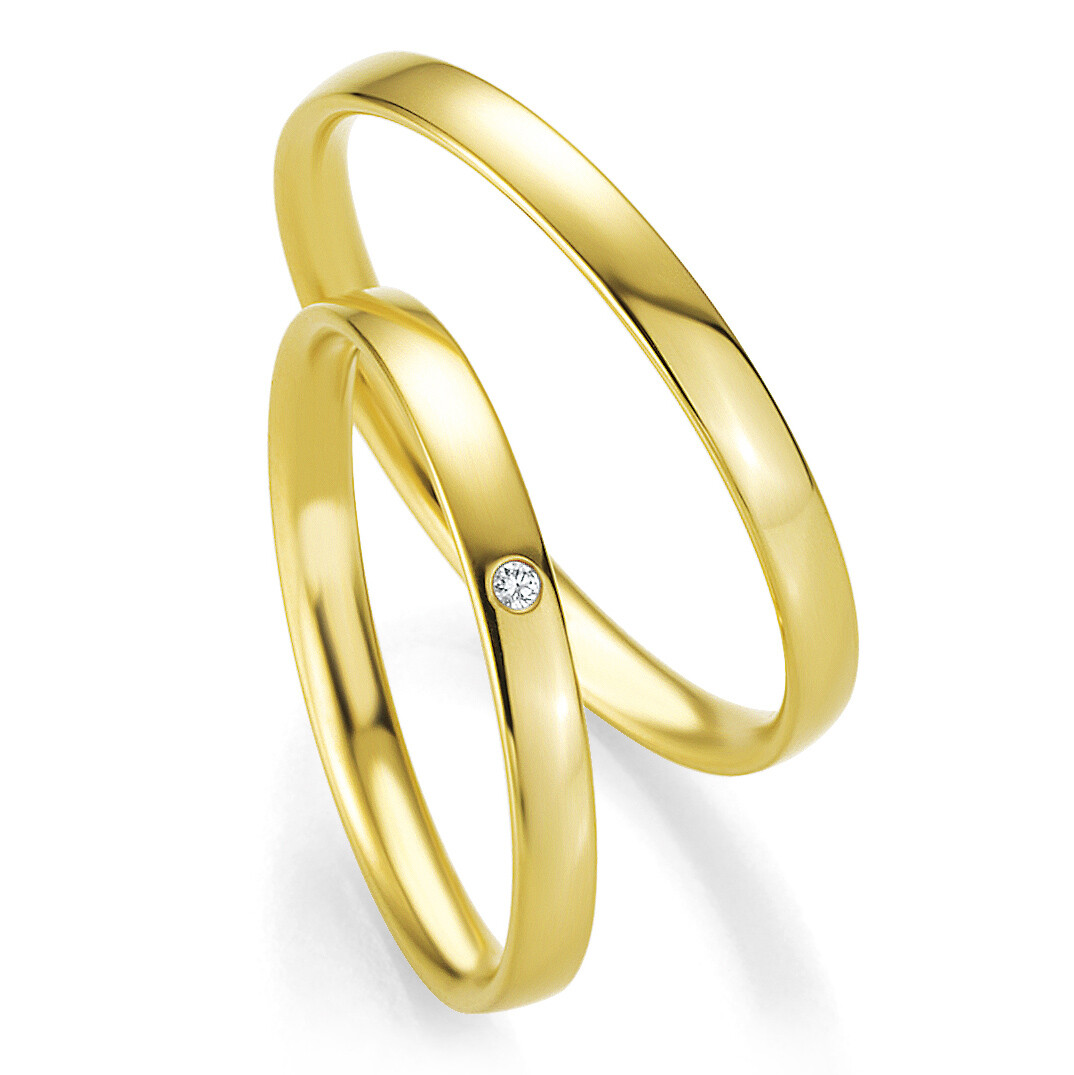Trauringe Gelbgold Basic Slim Breuning 48/04301 & 48/04302