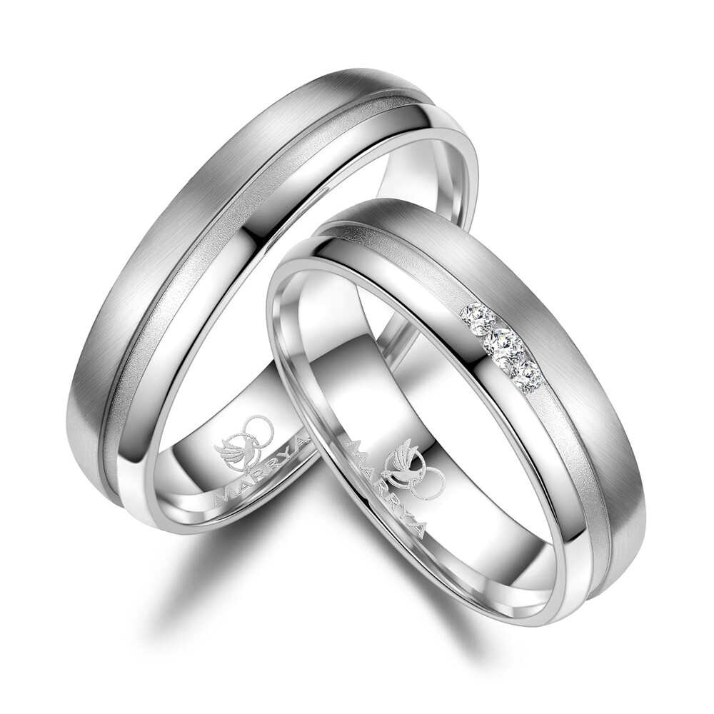 Trauringe Partnerringe Sterlingsilber 925 Zirkonia Marrya SI-18