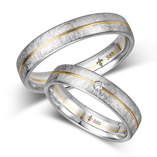 Giloy Trauringe Joline TR-1-00060 Weiß-/ Gelbgold