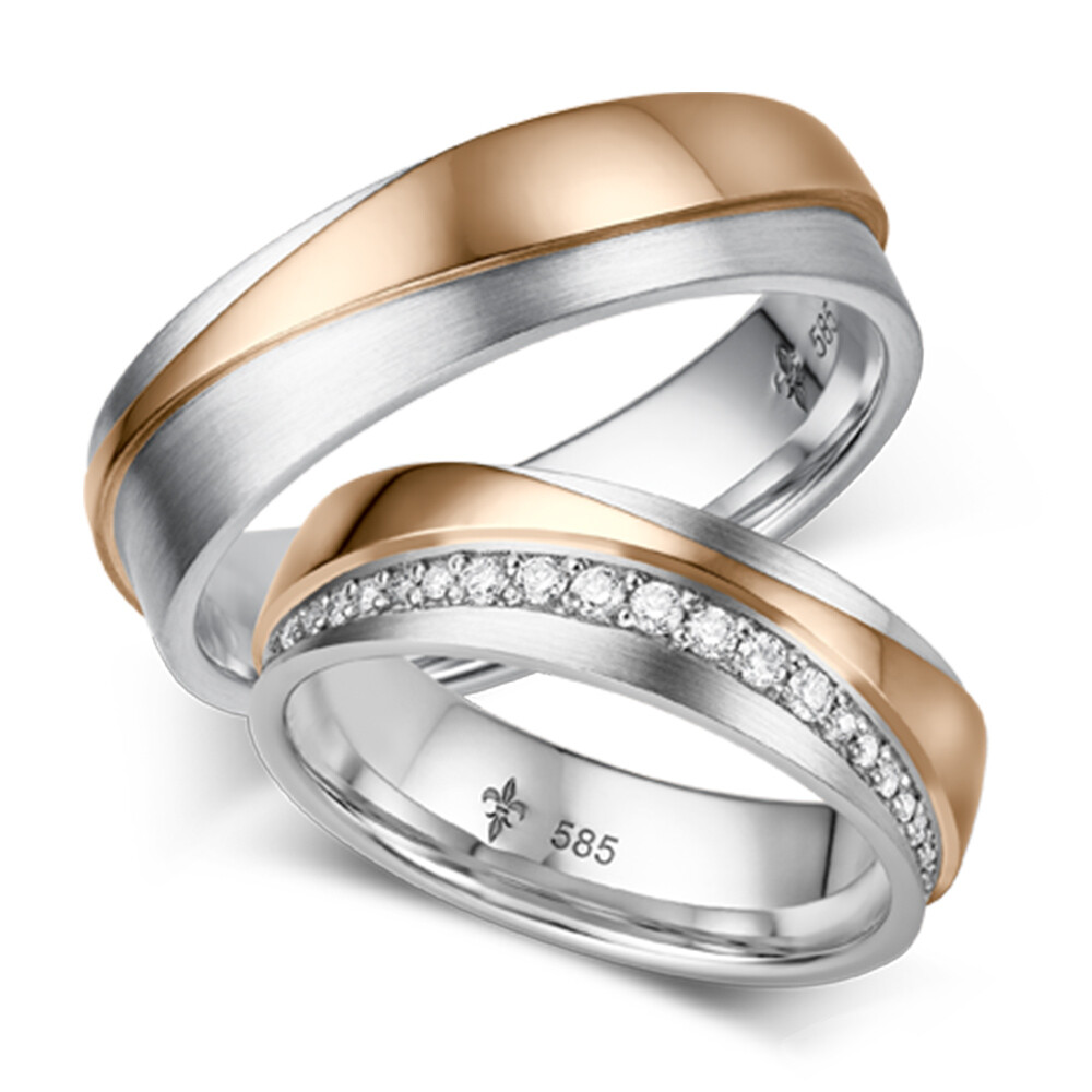 Trauringe Lana Weißgold & Roségold Giloy TR-0/TR-1-00050