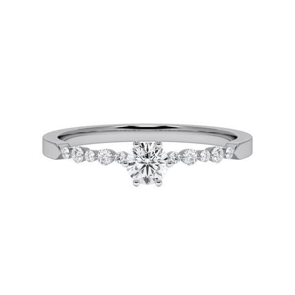 Verlobungsring Graugold 750/- Platin 950/- zus. 0,308 ct, tw, si - RU-1789-5