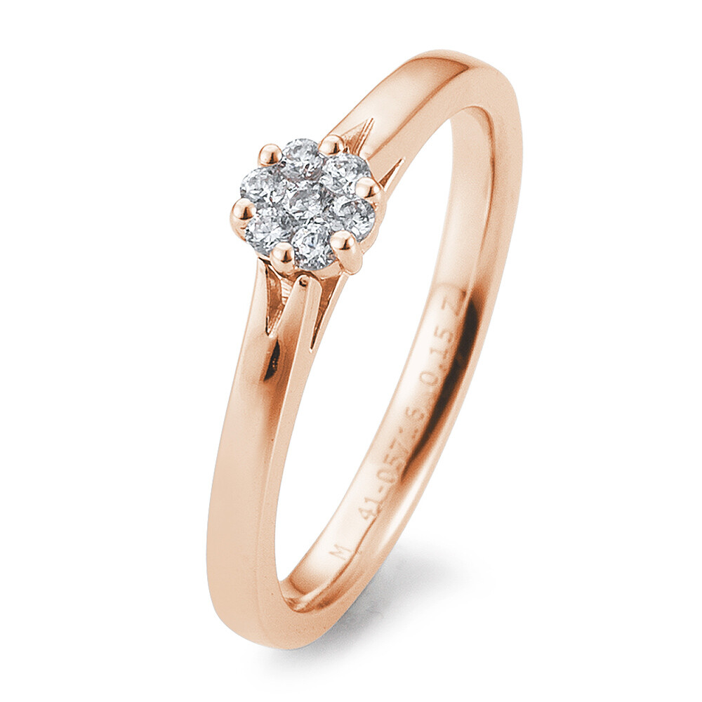 Breuning Verlobungsring Flower Rotgold Brillant 41/05716