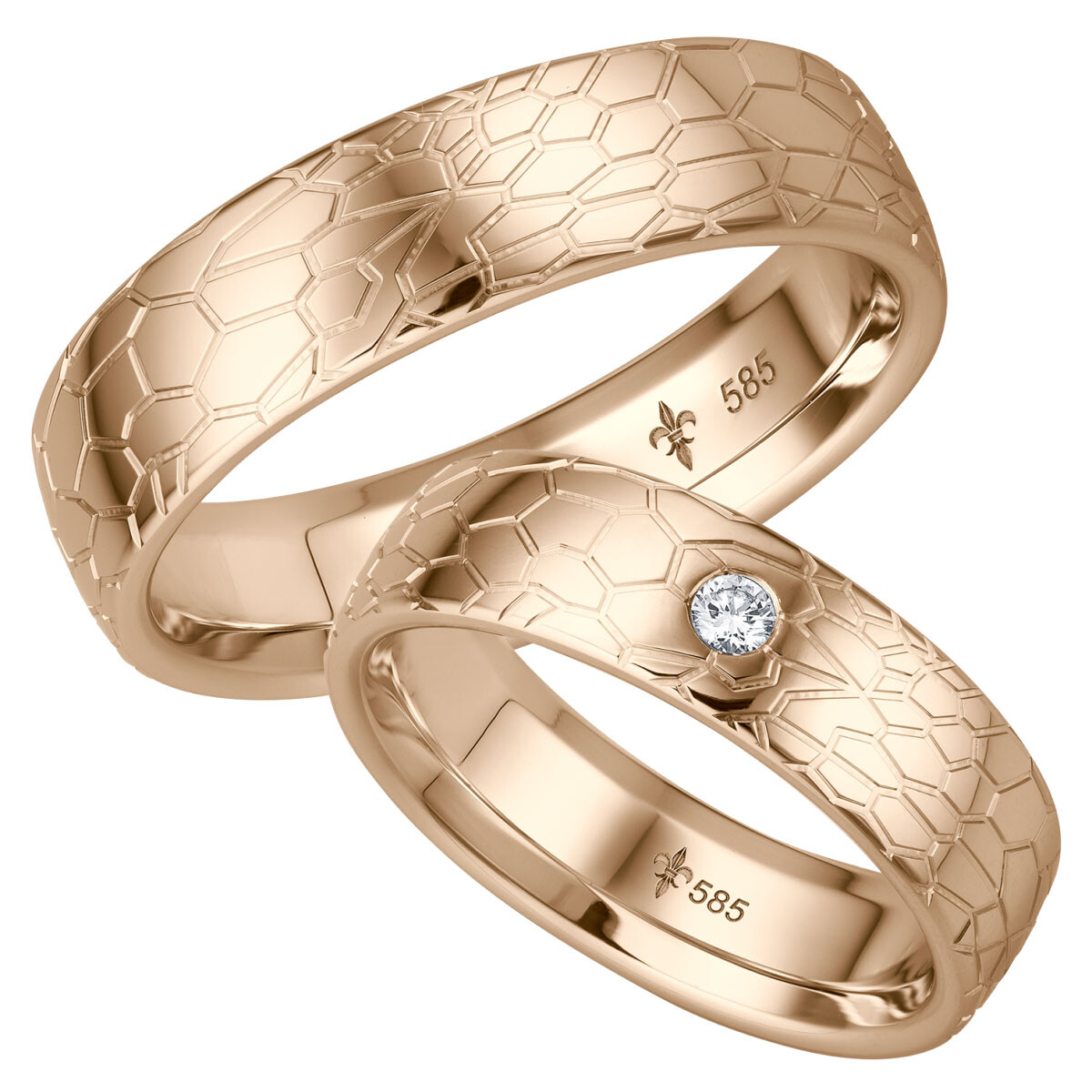 Giloy Trauringe TR-0-00030 & TR-1-00030 Zoé Roségold