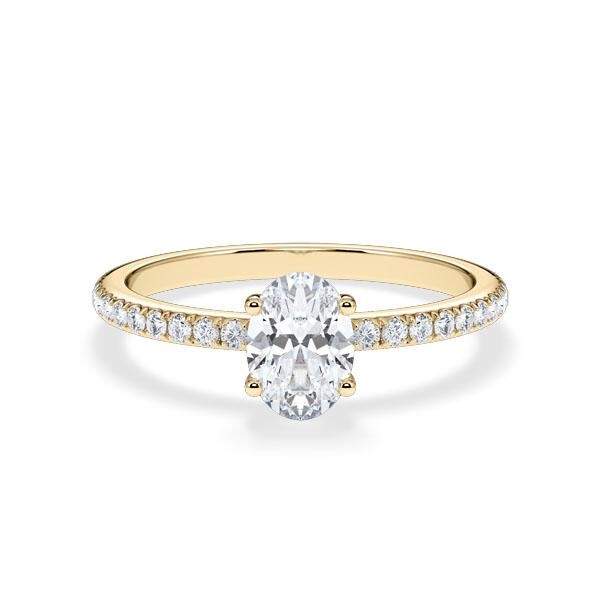 Verlobungsring Gelbgold 750/- zus. 0,760 ct, LAB - e, vs2 & tw, vs - RU-1902-8