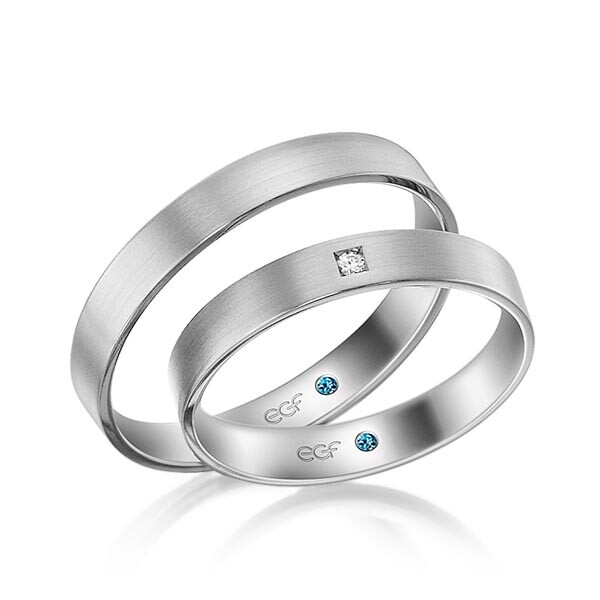 egf Trauringe Palladium-Silber Brillant F-4012-4