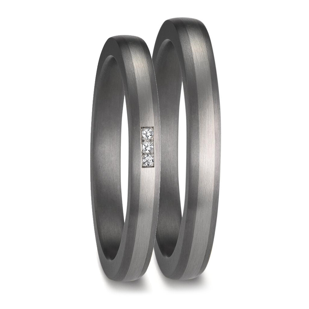 Trauringe aus Tantal & Platin Brillant TeNo 601868 & 601869