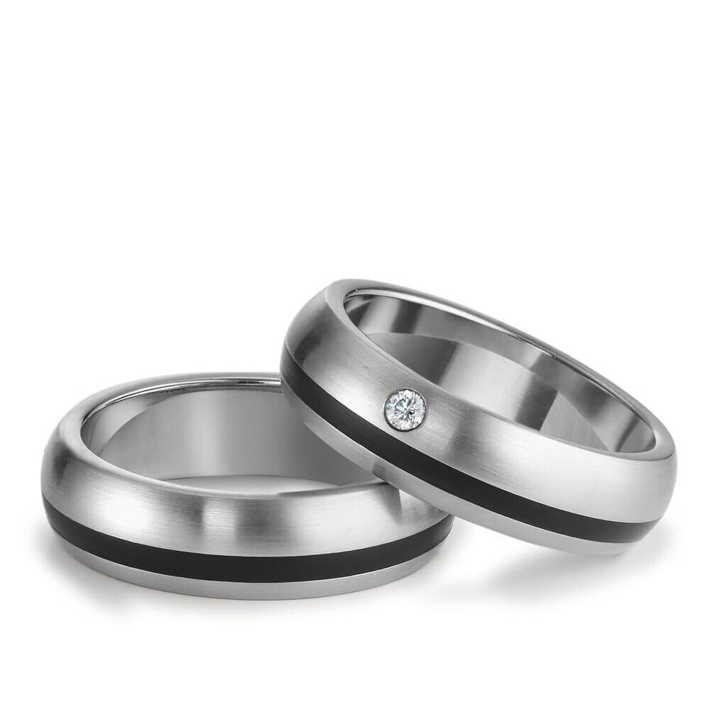 Partnerringe Edelstahl Keramik Tamor Satin TeNo 306404 & 306405