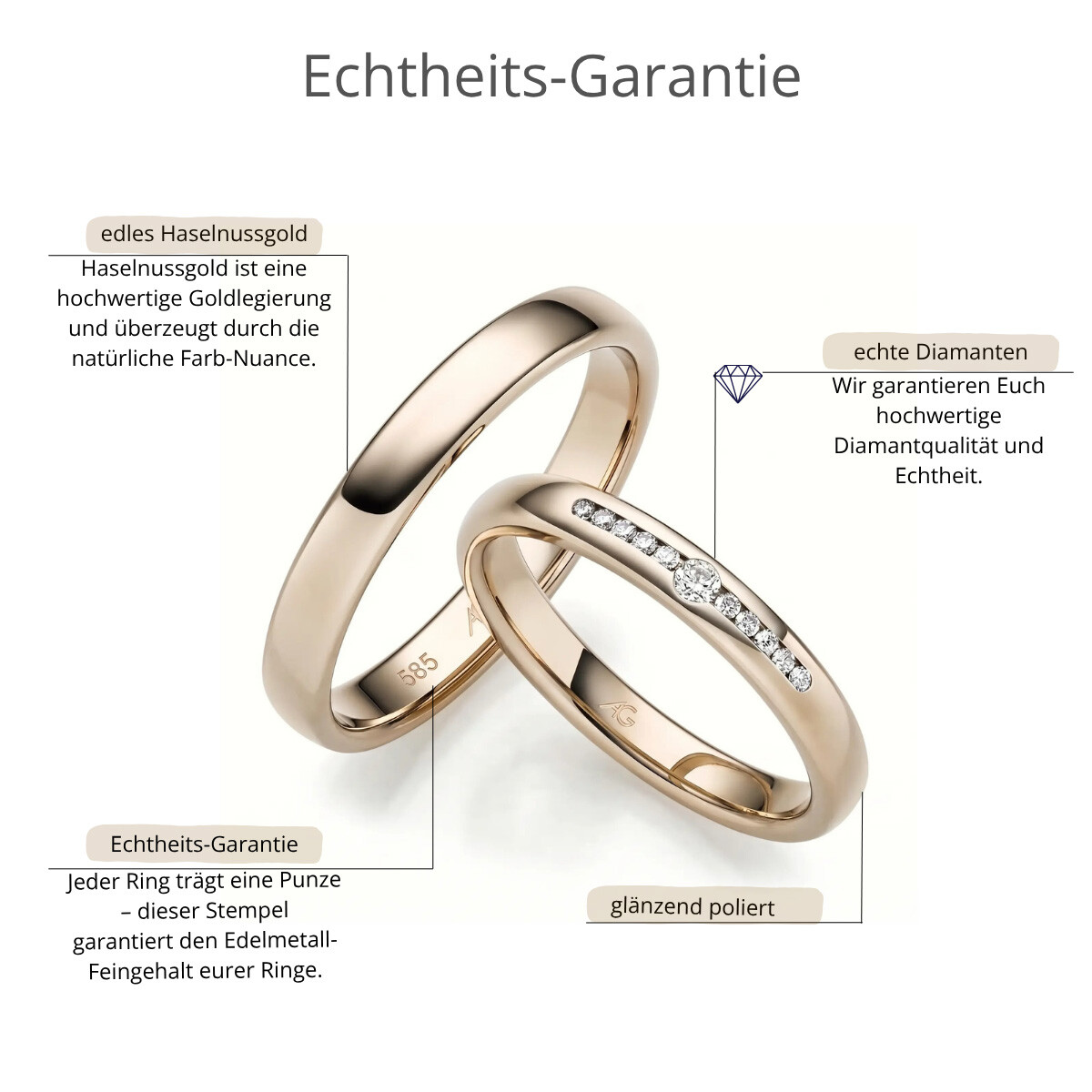 Trauringe Haselnussgold Brillant Gerstner 31309