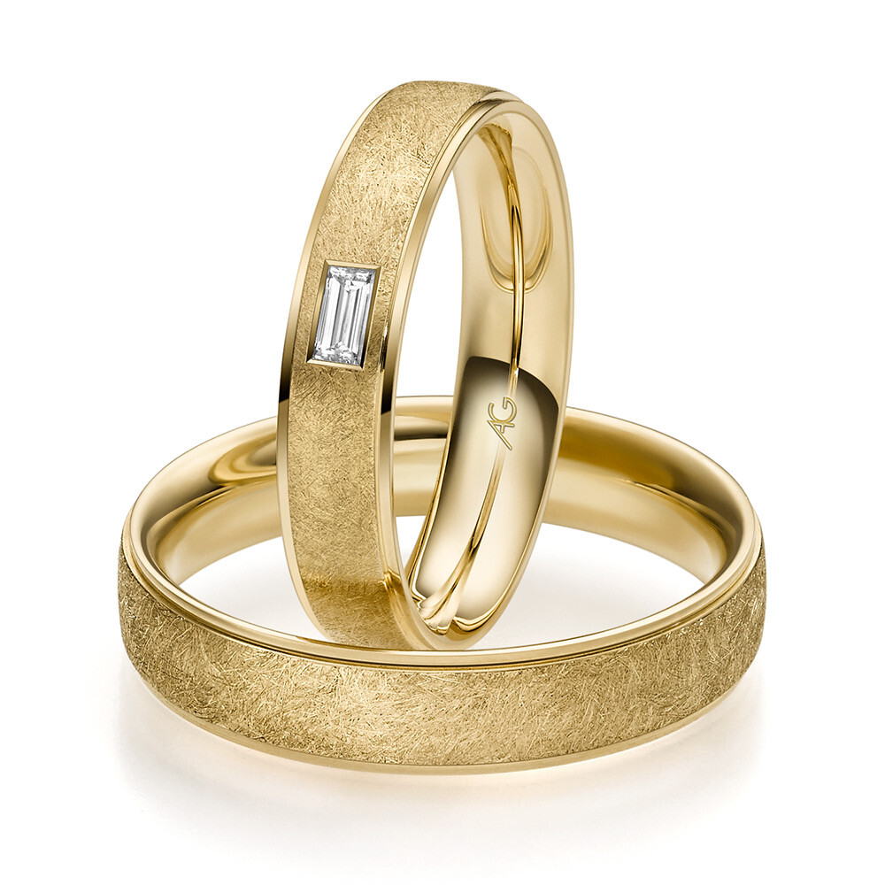 Gerstner Eheringe Gelbgold Baguette 4/31326/4.5 & 31326/5