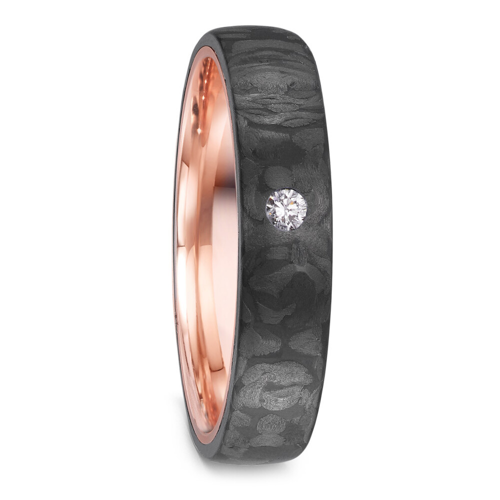 Volcanic Love Eheringe aus Rotgold 585 & Carbon TeNo 52660