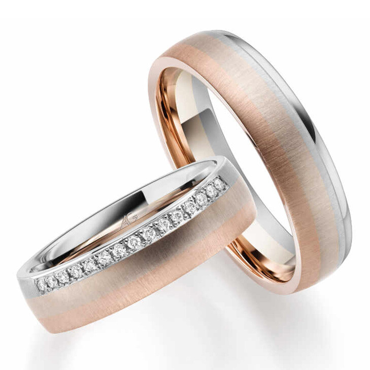 Gerstner Trauringe Mondlicht Brillant 31155/5.5 Rot-Haselnuss Weißgold