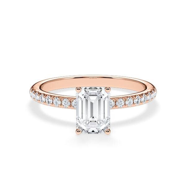 Verlobungsring Veiled Halo Emerald Rotgold Rubin RU-1890