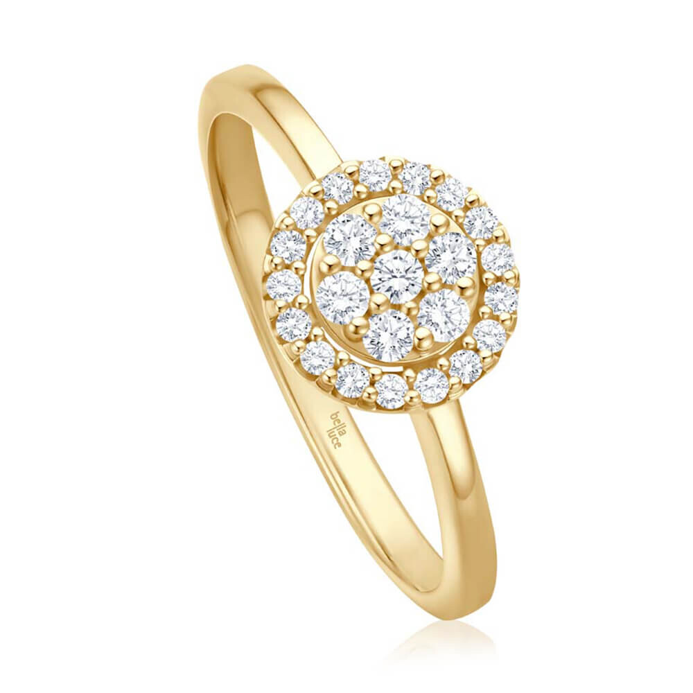 Diamantring Pavee Gelbgold bella luce EH005810