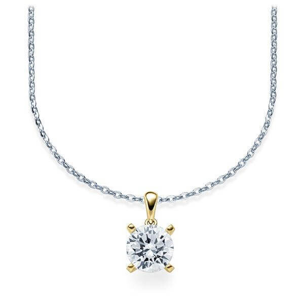 Collier Platin 950 Gelbgold 585 Brillant zus. 1,000 ct, tw, si Rubin RU-1578-16