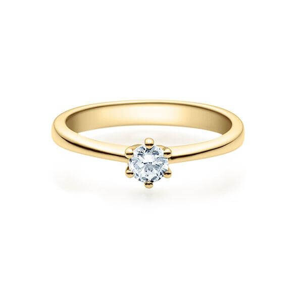 Verlobungsring Solitär 6er Krappe Gelbgold Rubin RU-1497