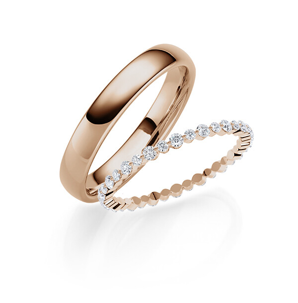 Trauringe Memoire Eheringe Peach-Gold Rubin RU-1821