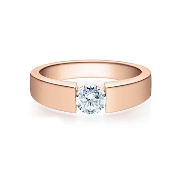 Verlobungsring Spannring 18012 Rotgold Lab-Grown Brillant Rubin RU-1499