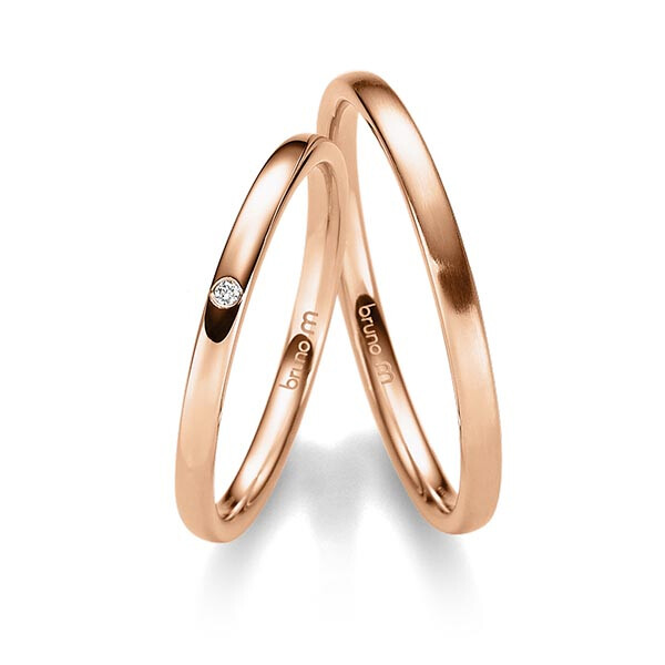 Bruno M Trauringe Rotgold Brillant J-1228-9