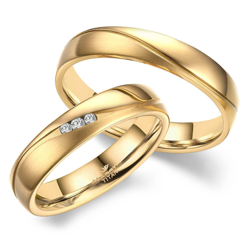 Partnerringe Eheringe Titan Gold Marrya TI35