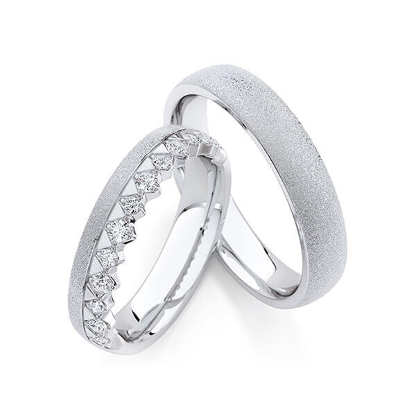 Trauringe Memoire Palladium 950 Brillant zus. 0,285 ct. tw, si Rubin RU-1772