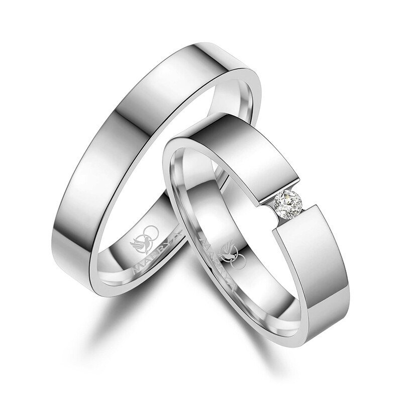 Eheringe Partnerringe Spann Edelstahl Marrya ES-43