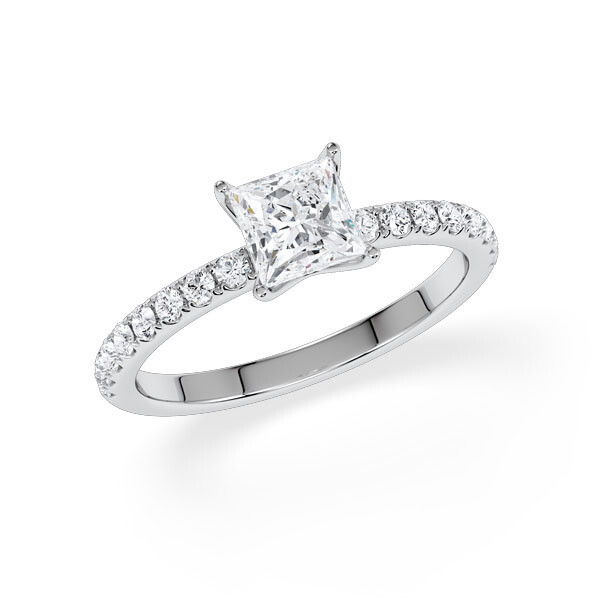 Hollywood Ring Weißgold Princess Rubin 1855