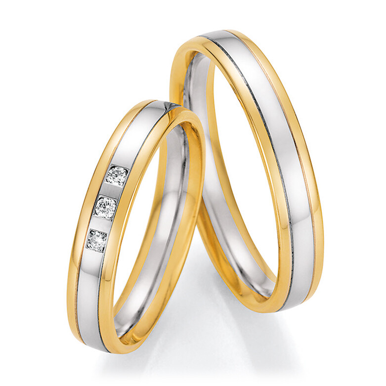 Collection Ruesch Trauringe Bicolor Gelbgold / Palladium 66/60170 & 66/60180