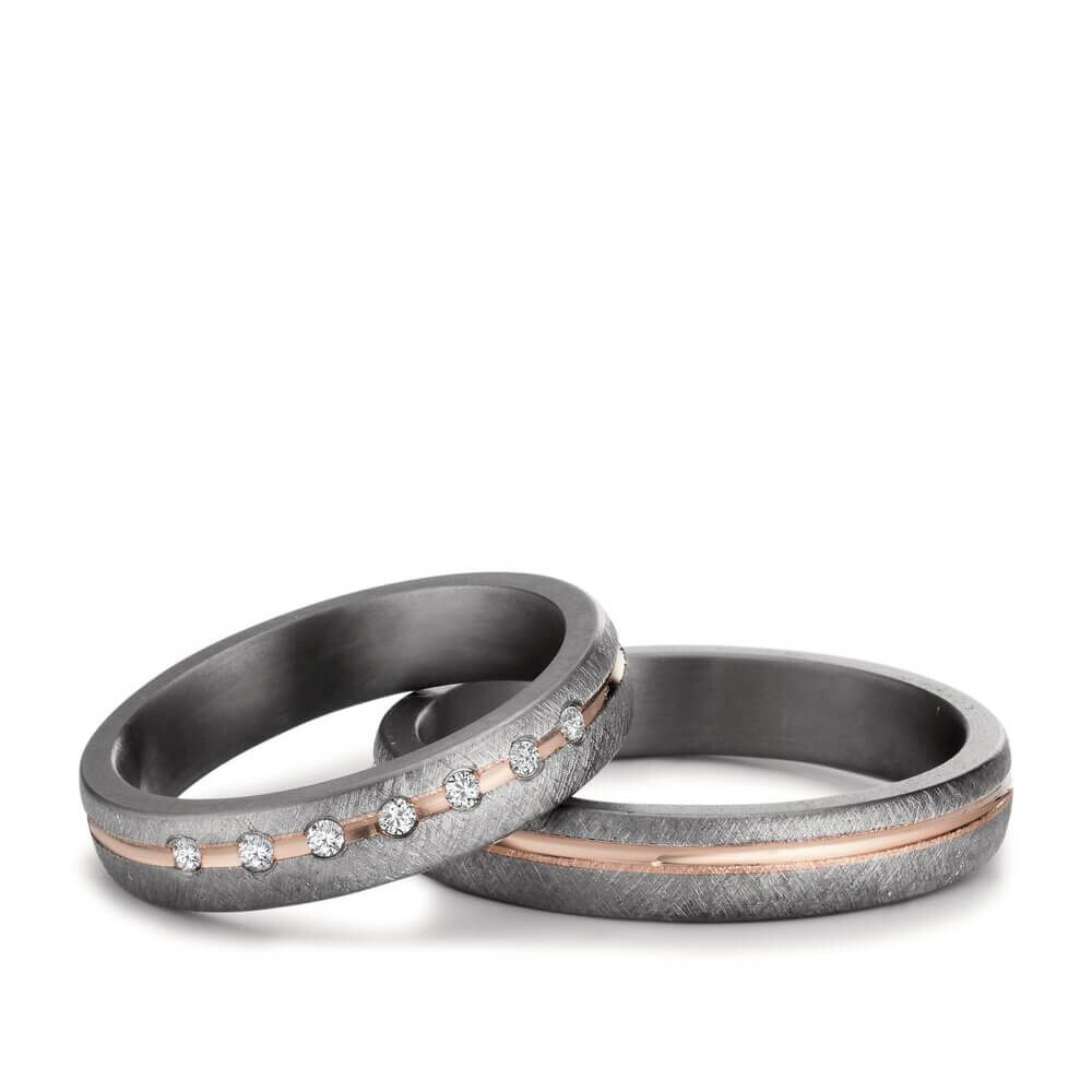 Eheringe Tantal Roségold 585 Brillant TeNo 59759