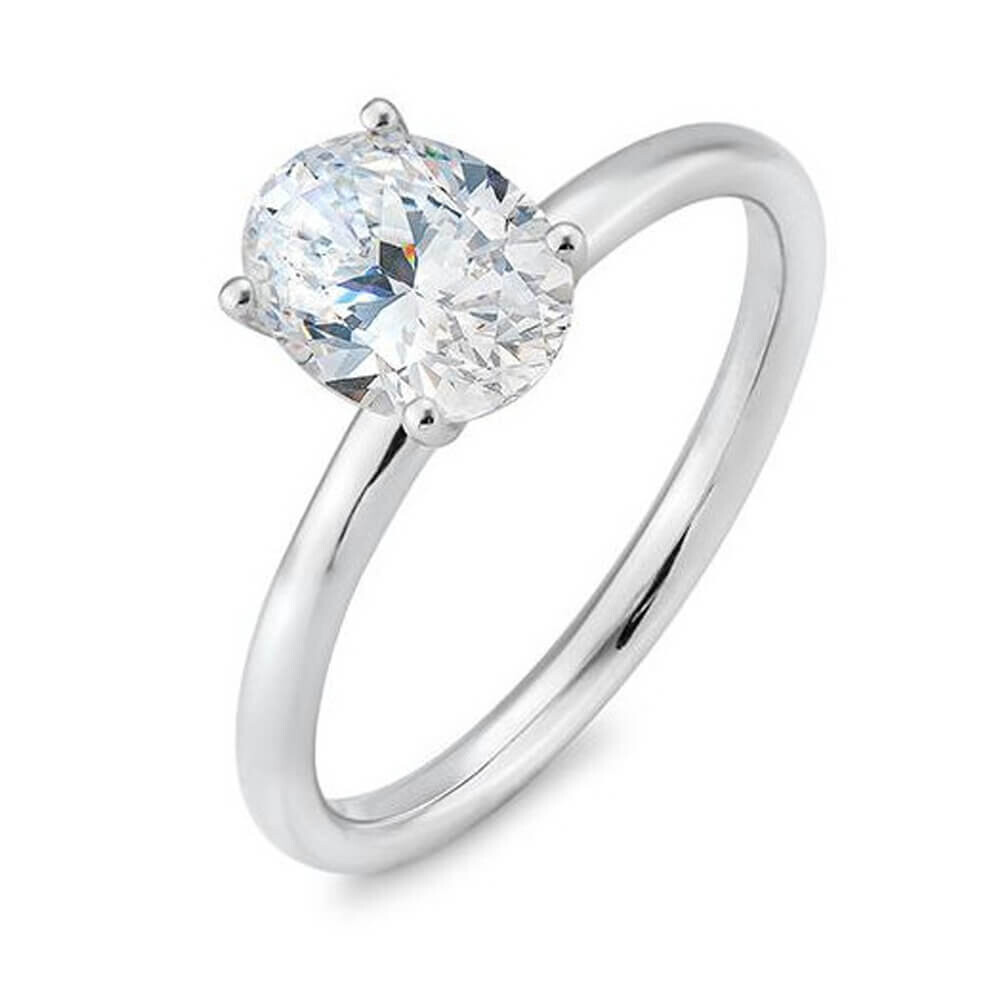 Verlobungsring Weißgold Lab-Grown Diamant Oval Breuning