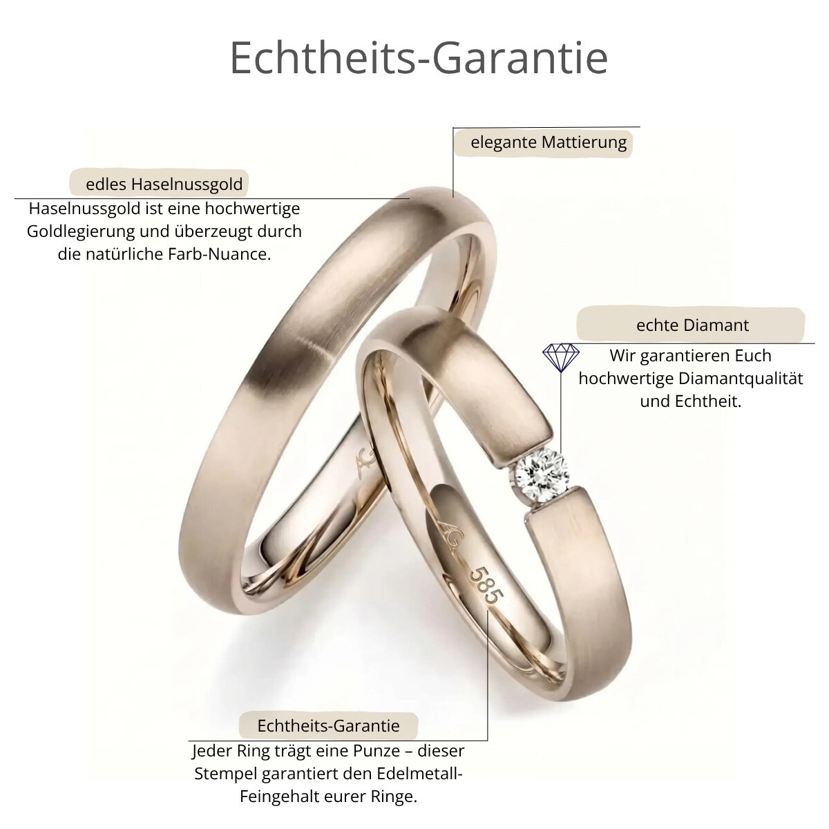 Eheringe Haselnussgold Brillant Gerstner 31380
