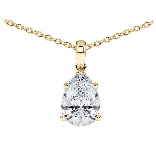Collier Gelbgold 585 Tropfen-Diamant zus. 1,500 ct, tw, vs Rubin RU-1783-20