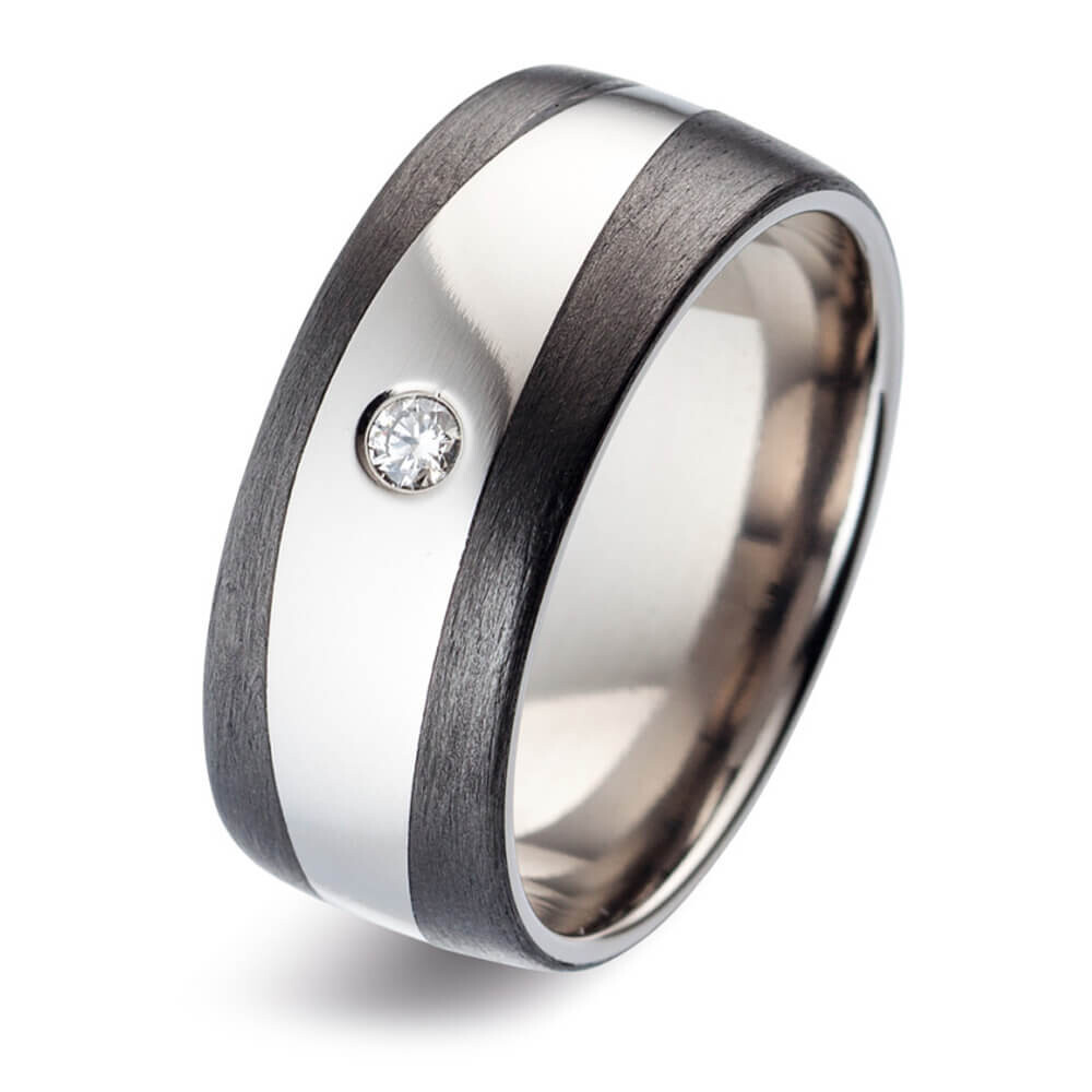 Trauringe Titan Carbon Brillant TitanFactory 52482