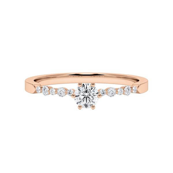 Verlobungsring Pavé Brillant Rotgold Rubin RU-1789