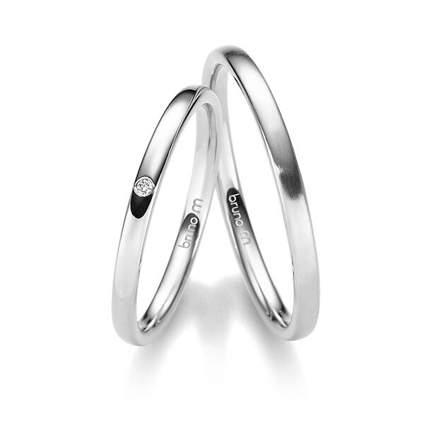 Bruno M Trauringe Palladium-Silber Brillant J-1228-25