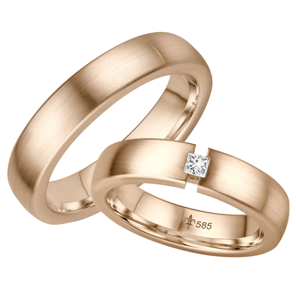 Giloy Trauringe Natacha Roségold TR-0-00034 & TR-1-00034