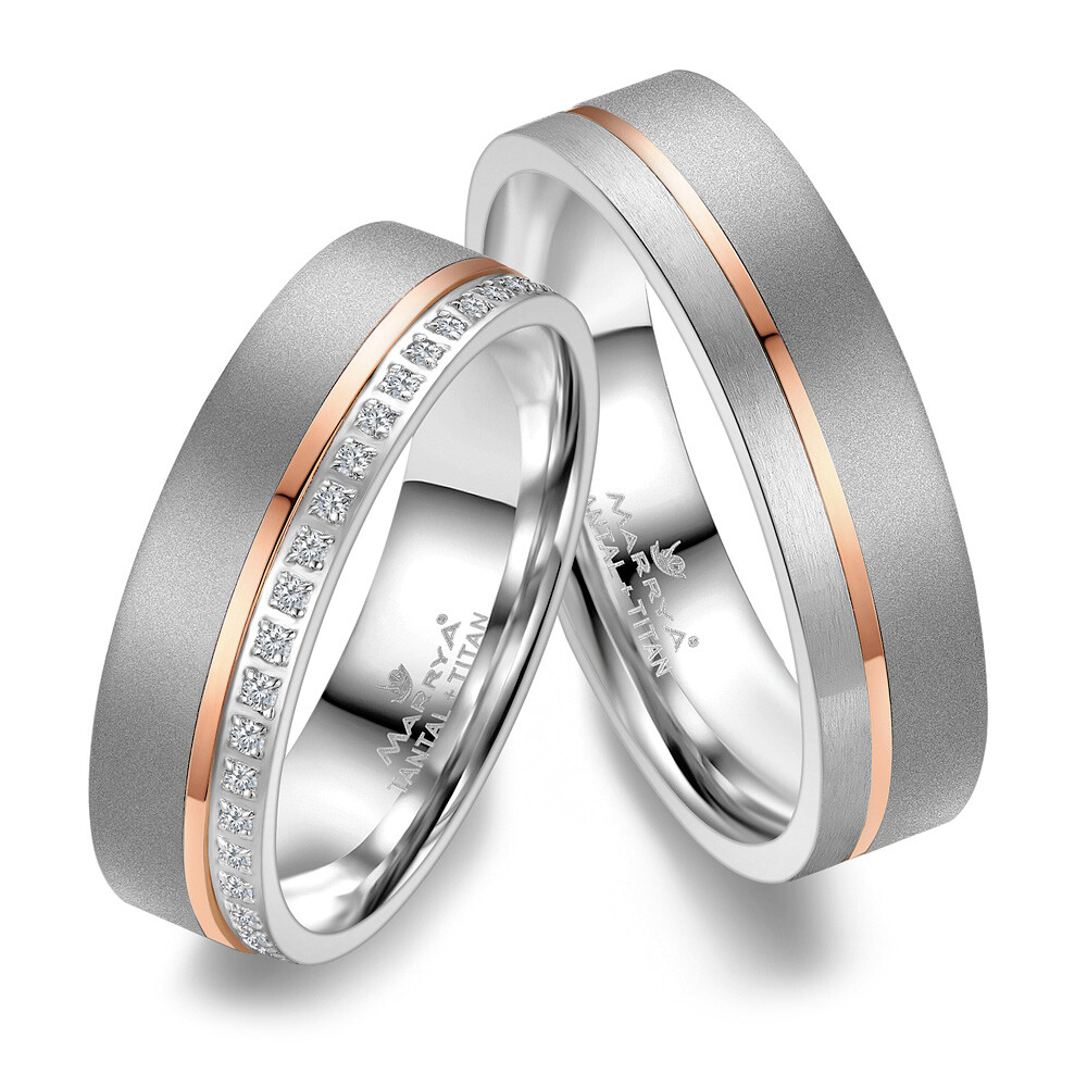 Trauringe Partnerringe Tantal Titan Rosé plattiert Marrya TA-03