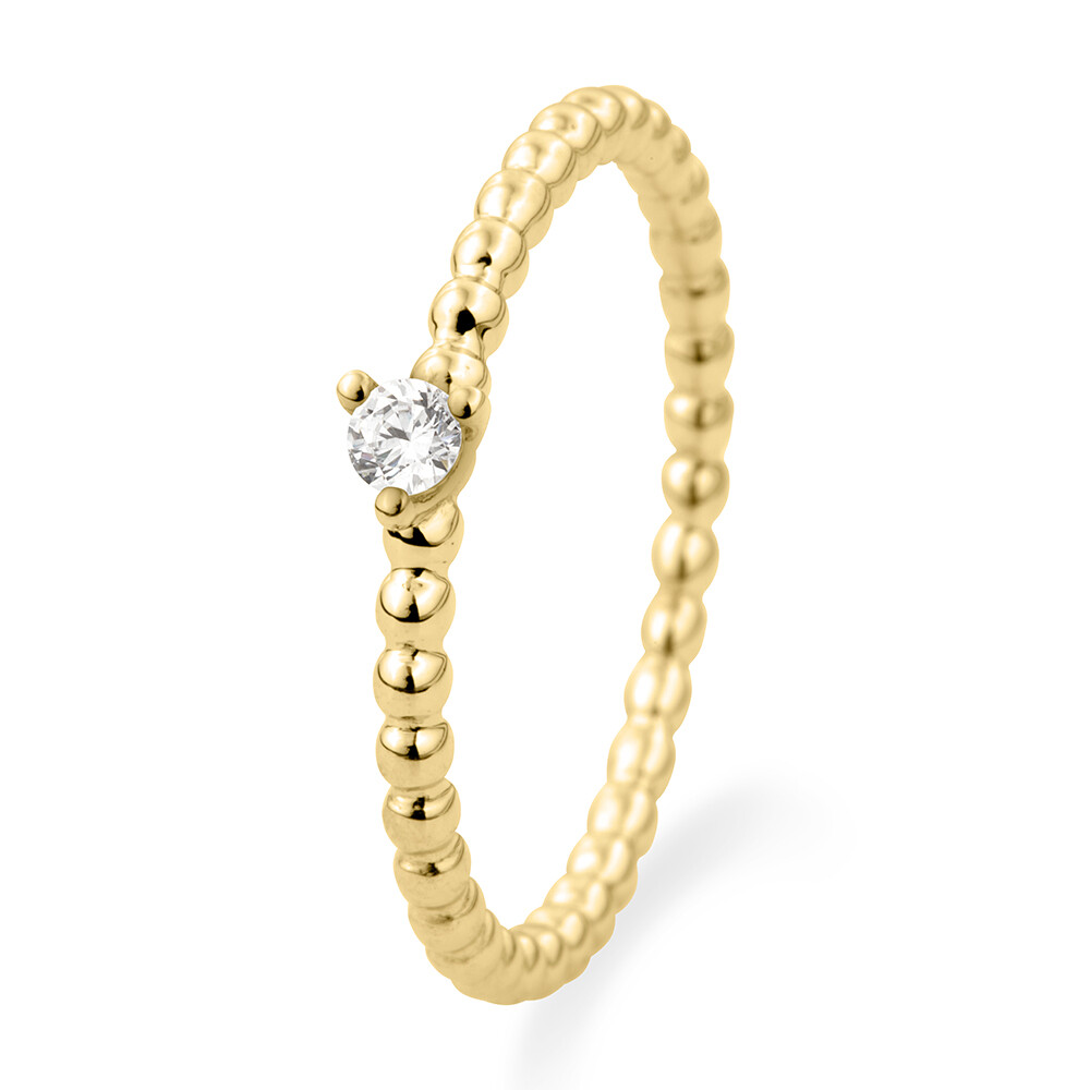 Kugelring Solitär Gelbgold Zirkonia 503735