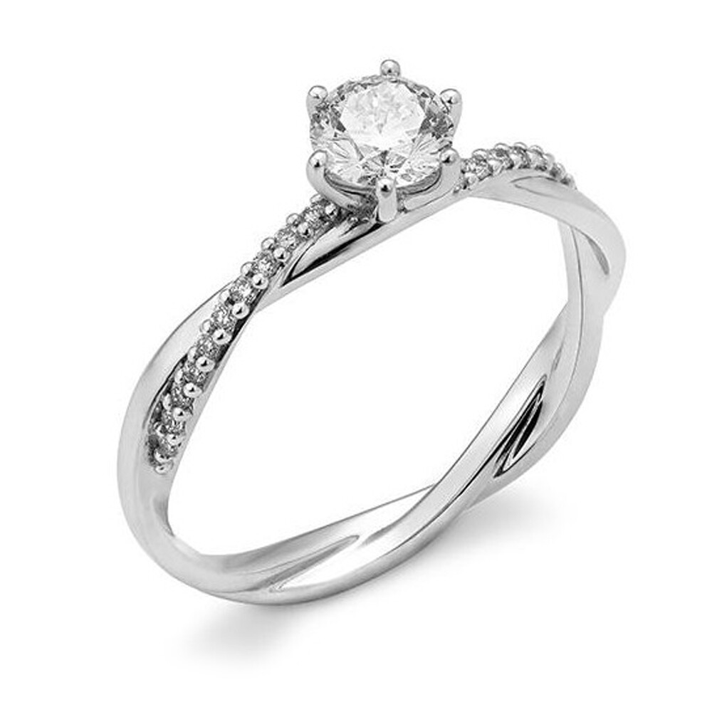 Verlobungsring gedreht Weißgold Lab-Grown Diamanten Breuning