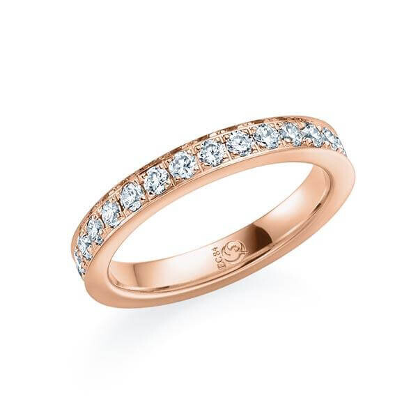 Diamantring Memoire Rotgold 333 zus. 1,300ct. tw/si Rubin RU-1558