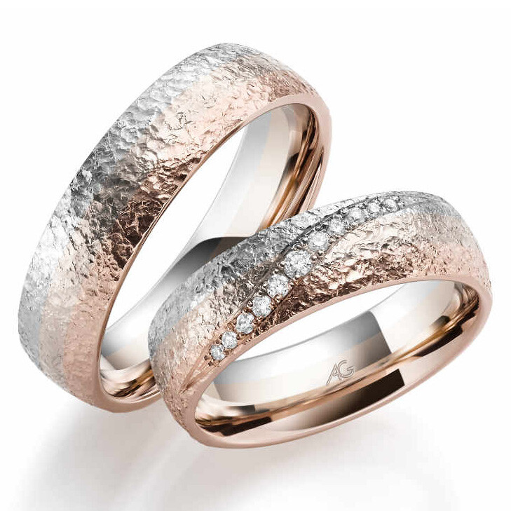 Gerstner Trauringe Mondlicht Brillant 31157/6 Rot-Haselnuss Weißgold