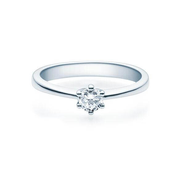 Verlobungsring Solitär 6er Krappe Silber Rubin RU-1497