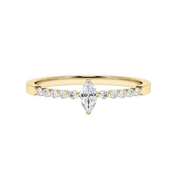 Diamantring Gelbgold 333 Marquise-Diamant zus. 0,300ct. Rubin RU-1792
