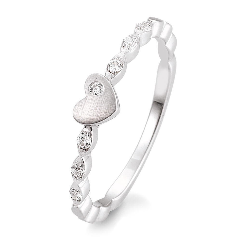 Breuning Vorsteckring / Verlobungsring Weißgold Brillant Herz Silber 41/05709