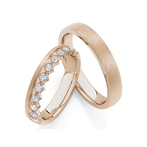 Trauringe Memoire Peach-Gold Rubin RU-1771