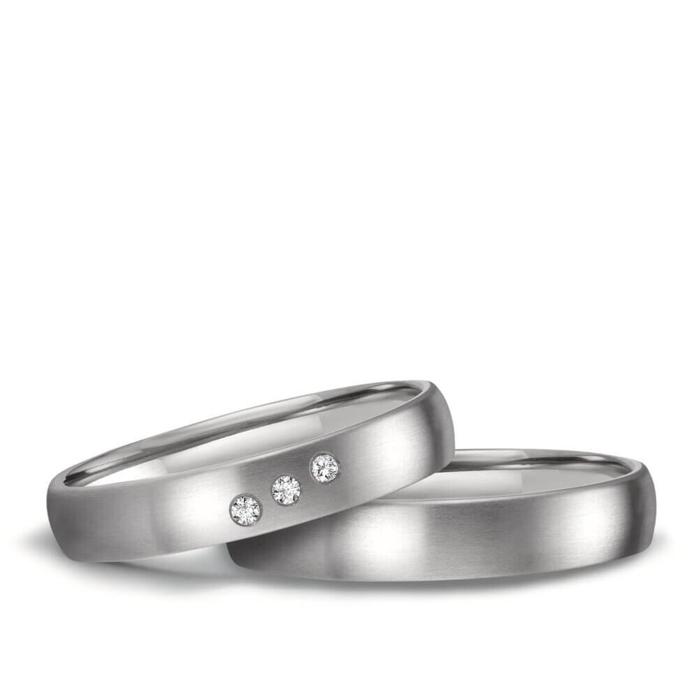 Eheringe Zirkonium hell  3 Brillanten