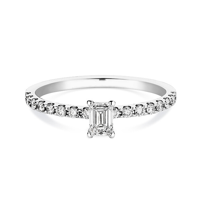 Pavé Ring Weißgold Emerald Dettinger 27216