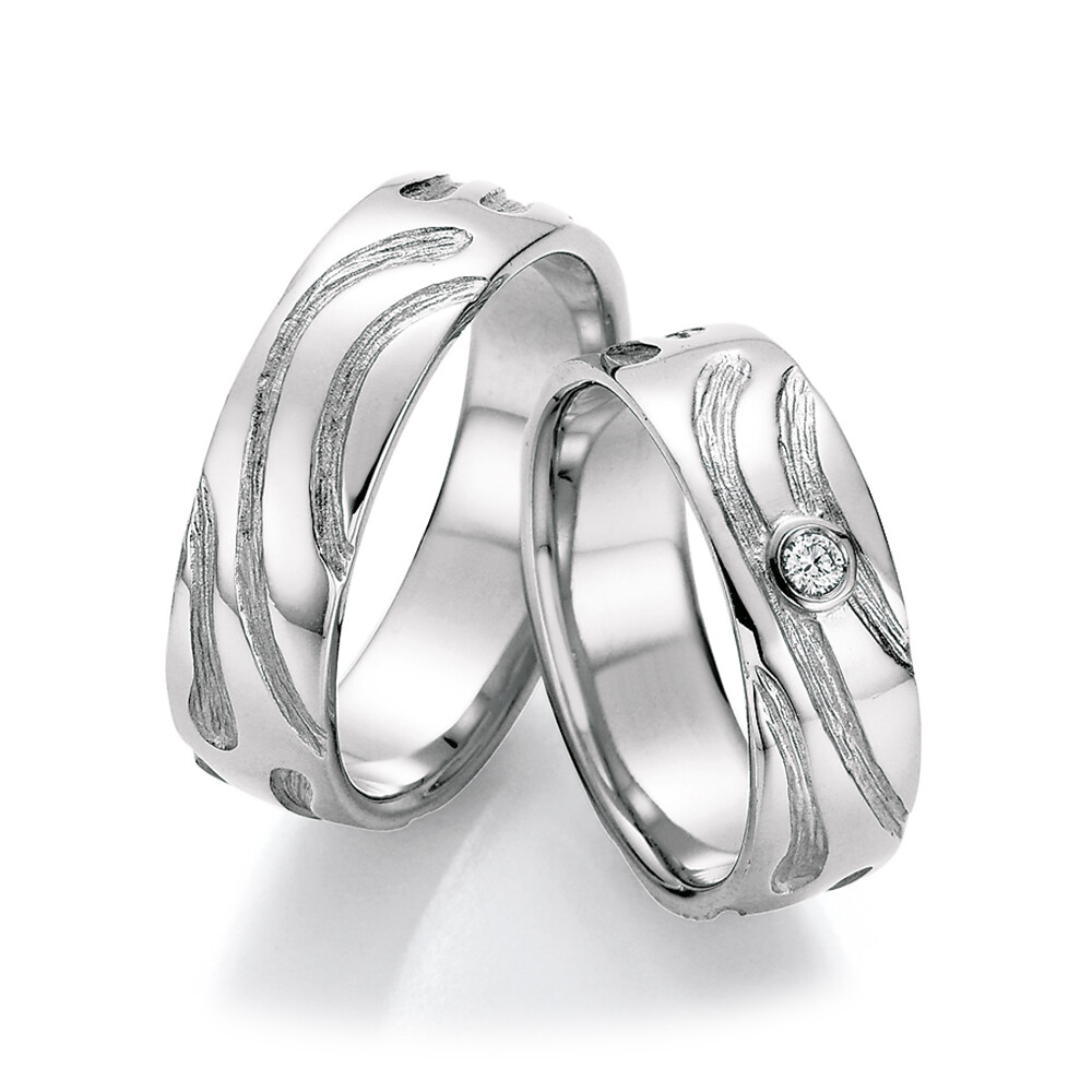 Ruesch Trauringe Weißgold 66/52010 & 66/52020