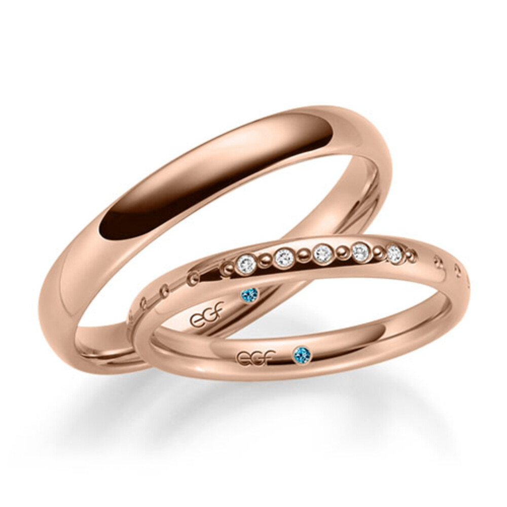 egf Trauringe Rotgold Brillant F-1394-1